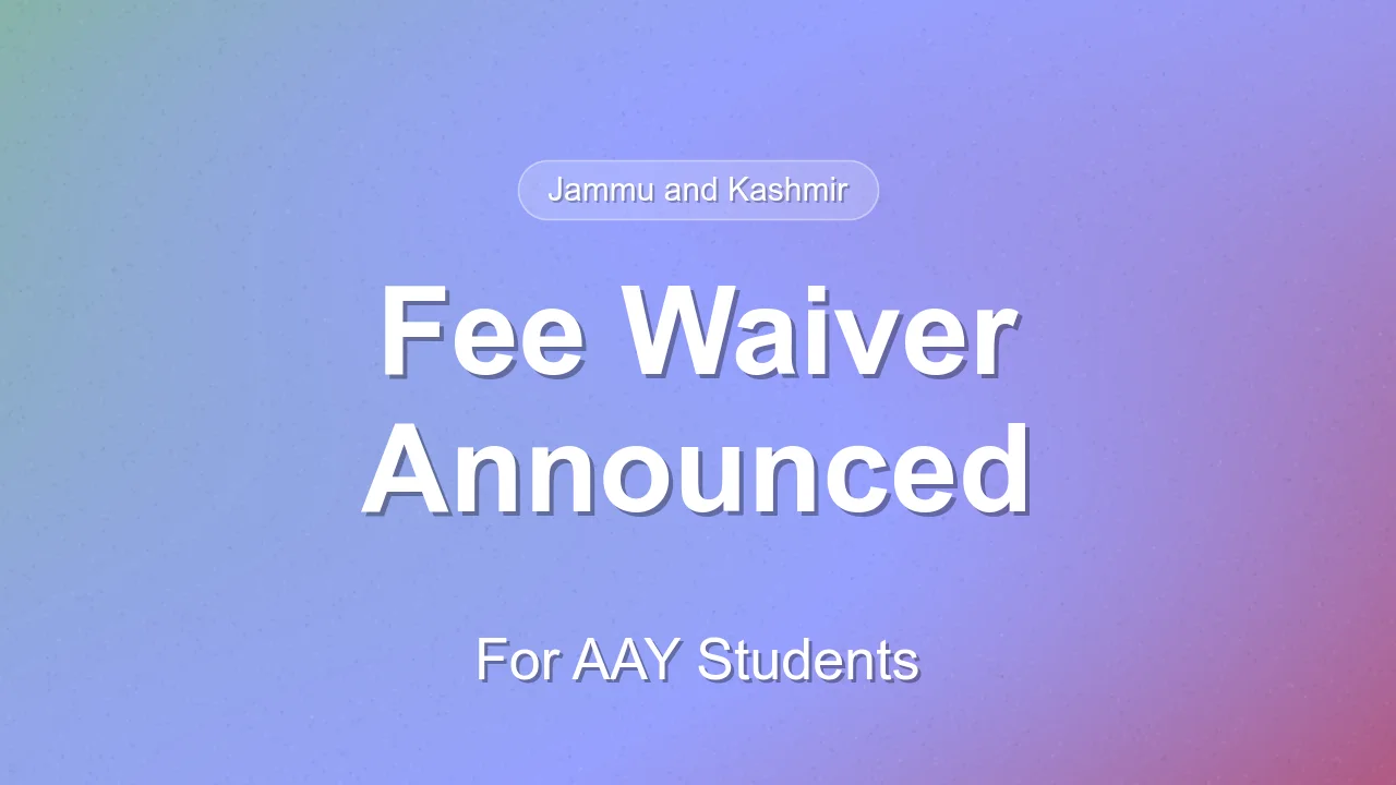J&K waives school fees for AAY students in Classes IX-XII