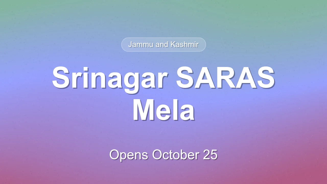 Srinagar SARAS Mela to open October 25 with 70-80 stalls