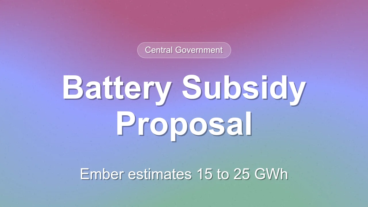 Ember proposes battery subsidy under PM Surya Ghar scheme