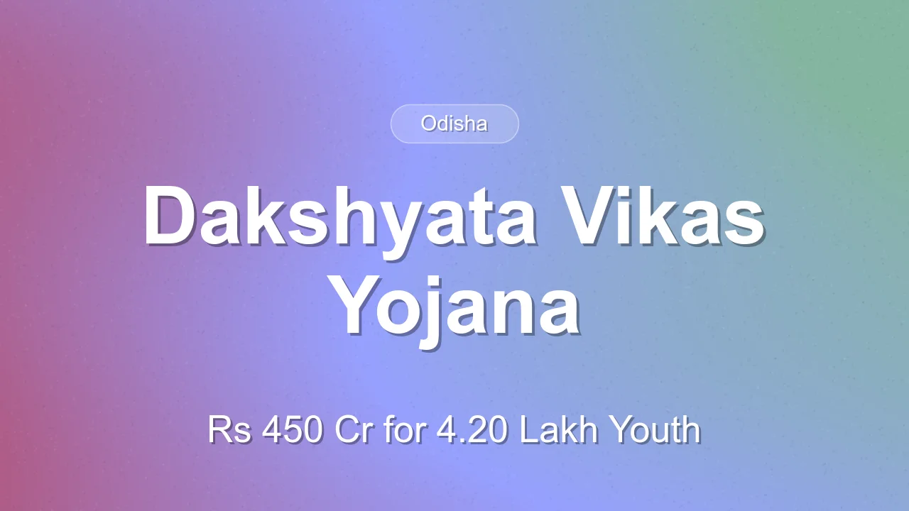 Odisha Cabinet approves Dakshyata Vikas Yojana with Rs 450 crore outlay