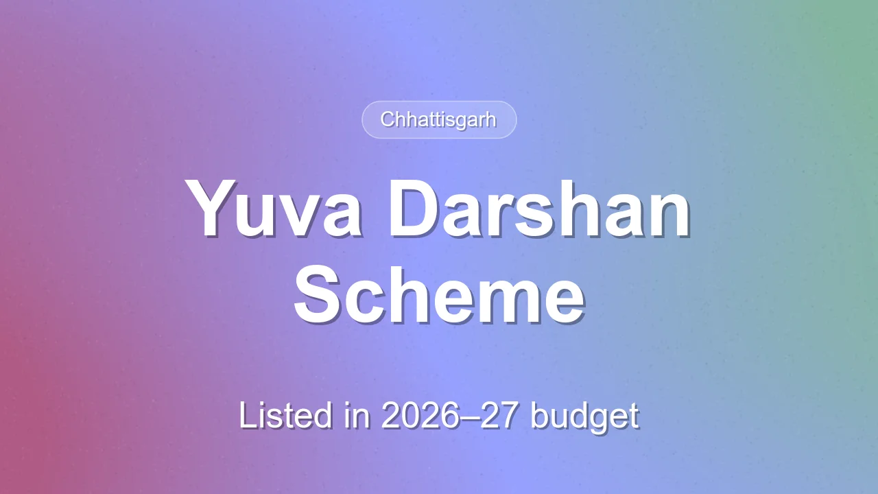 Chhattisgarh lists Yuva Darshan as a new 2026–27 scheme