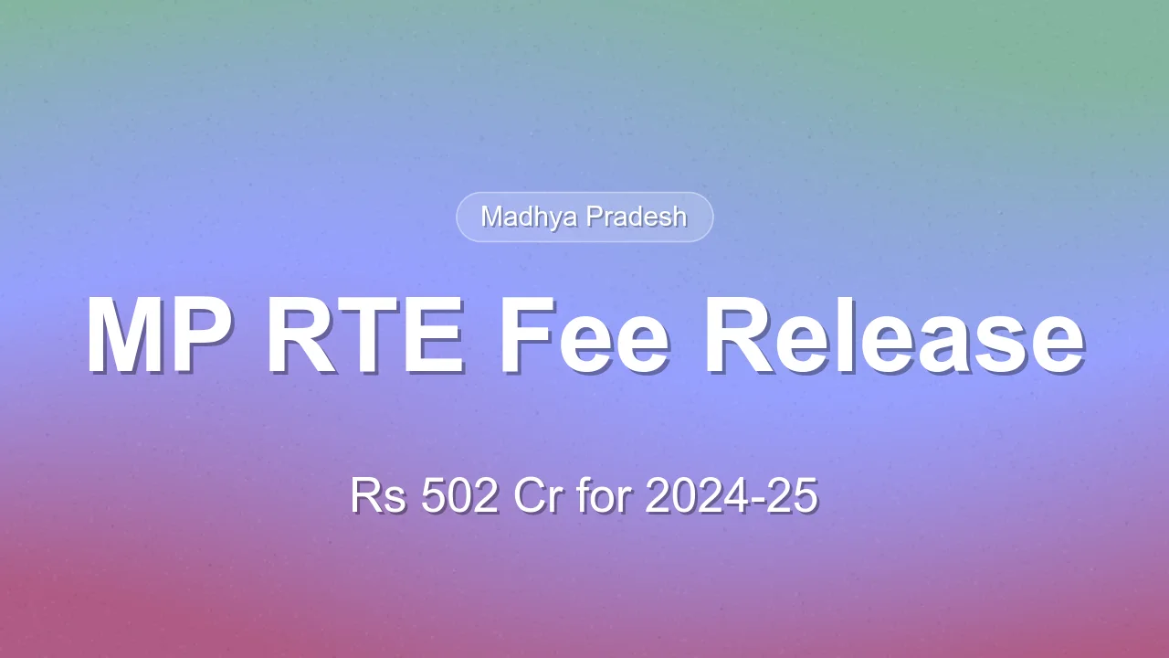 Madhya Pradesh to transfer Rs 502 crore to 20,456 private schools under RTE fee reimbursement scheme