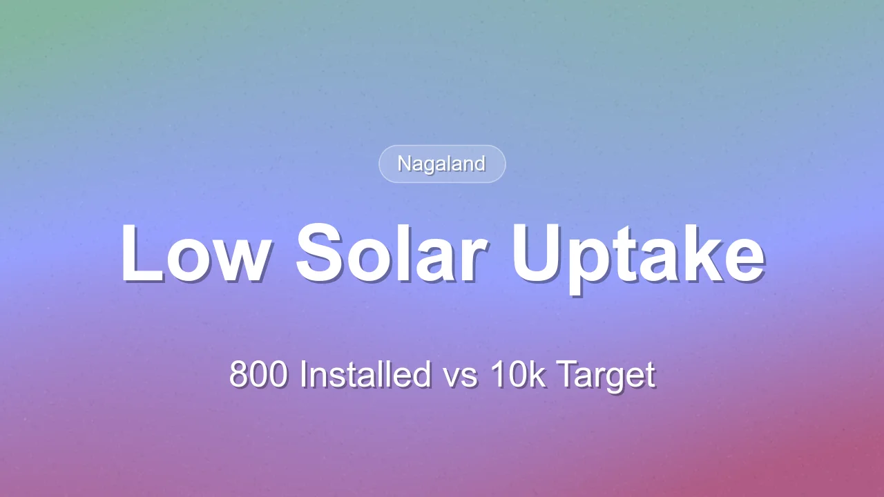 Nagaland records 800 rooftop solar installations against 10,000 target under PM Surya Ghar Muft Bijli Yojana
