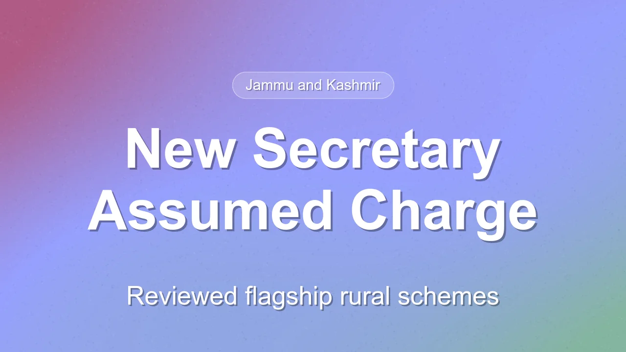 Ramesh Kumar assumes charge as Secretary, RDD&PR, Jammu and Kashmir