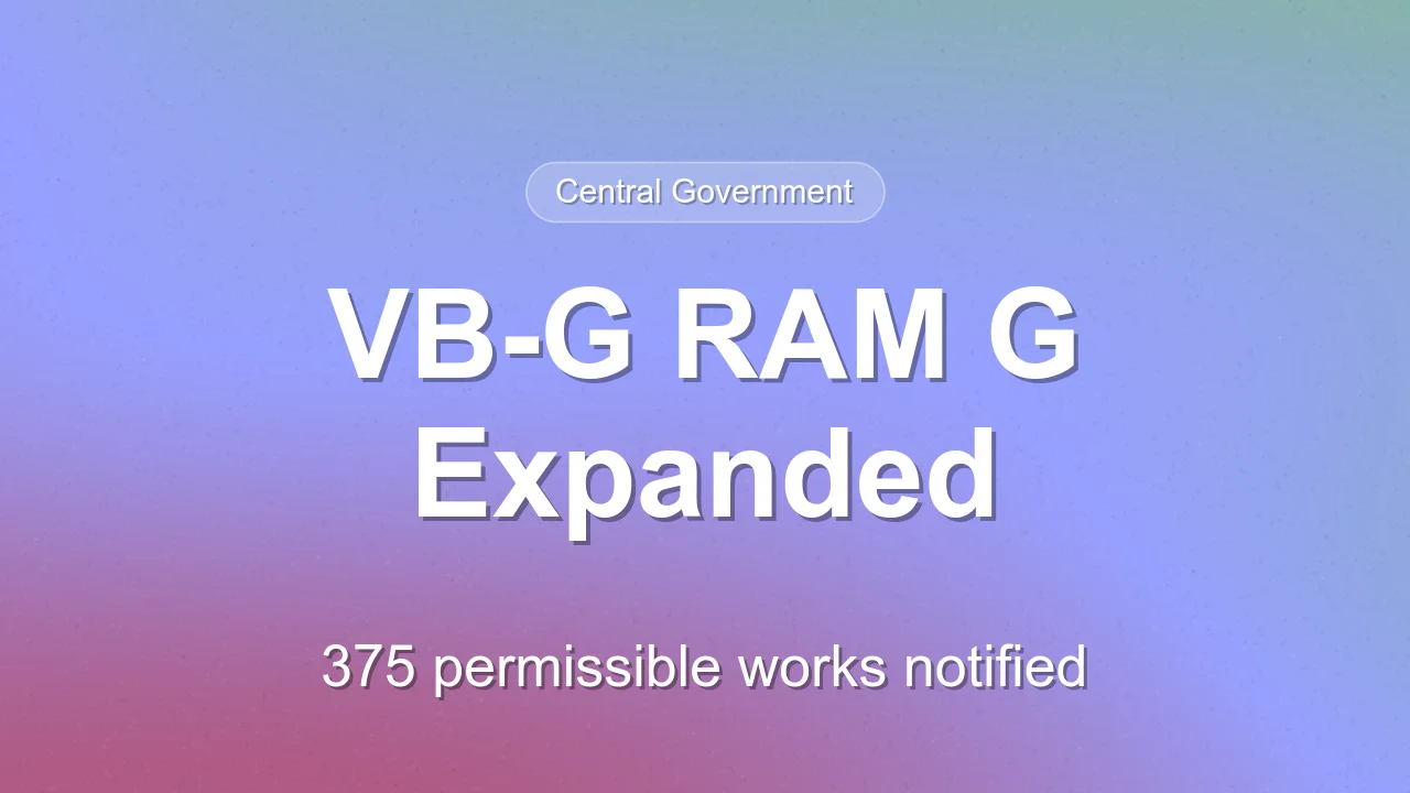 Ministry of Rural Development notifies 375 permissible works under VB-G RAM G